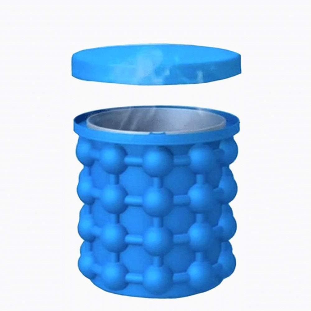 Ice Bucket,Ice Bucket with Lid and Ice Tongs,Silicone Ice Cube Maker Portable Bucket Wine Ice Cooler Beer Cabinet Space Saving Kitchen Tools Drinking Whiskey Freeze
