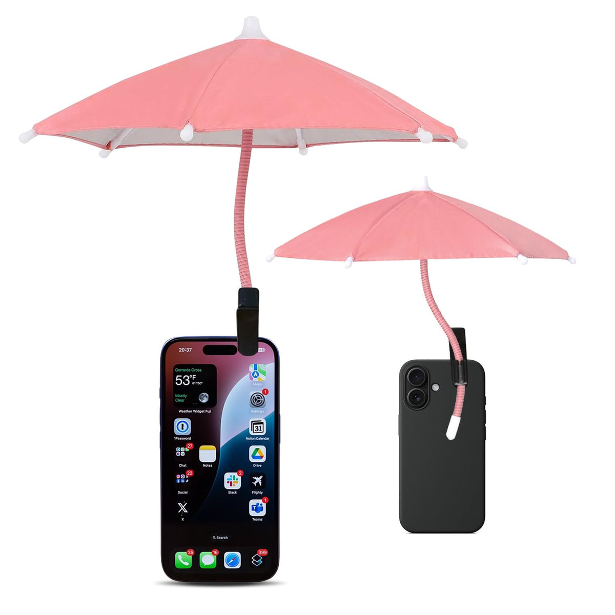 Phone Umbrella Sun Shade - Anti Glare Clip On Holder for Smartphones | Universal Fit for All Smartphones | Anti Glare Sun Shade | Protects from Sunlight & Glare | Great for Outdoor Activities