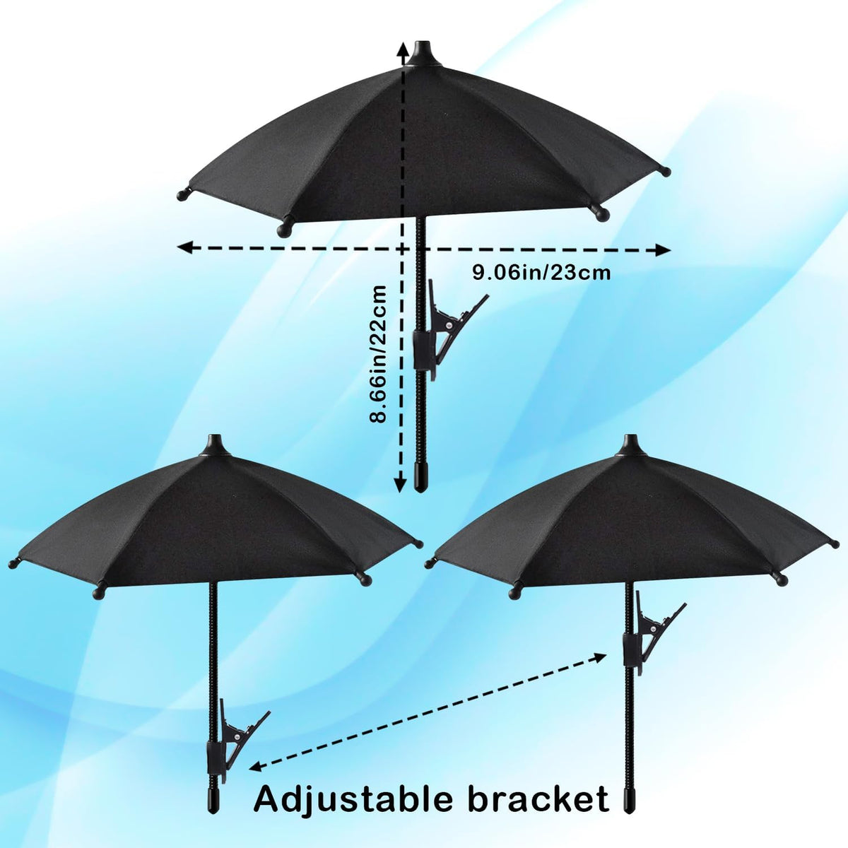 Phone Umbrella Sun Shade - Anti Glare Clip On Holder for Smartphones | Universal Fit for All Smartphones | Anti Glare Sun Shade | Protects from Sunlight & Glare | Great for Outdoor Activities