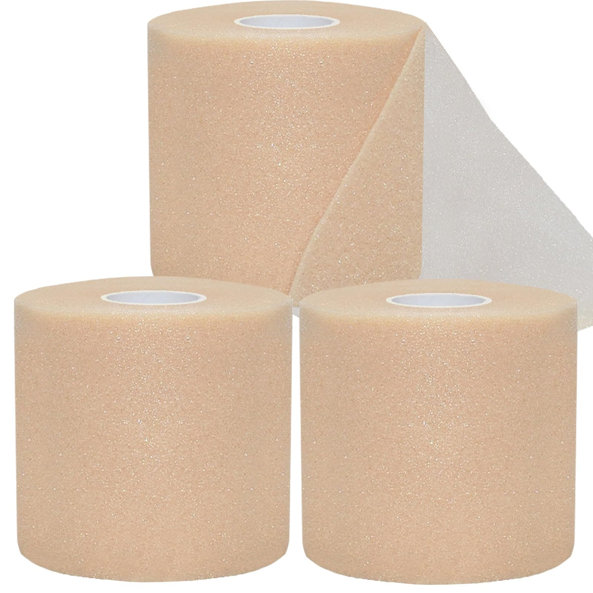 ADMITRY Pre Wrap Tape Athletic,3 Rolls X 22 Yards Black Prewrap | Headbands for Hair,Foam Underwrap Sports Wrap