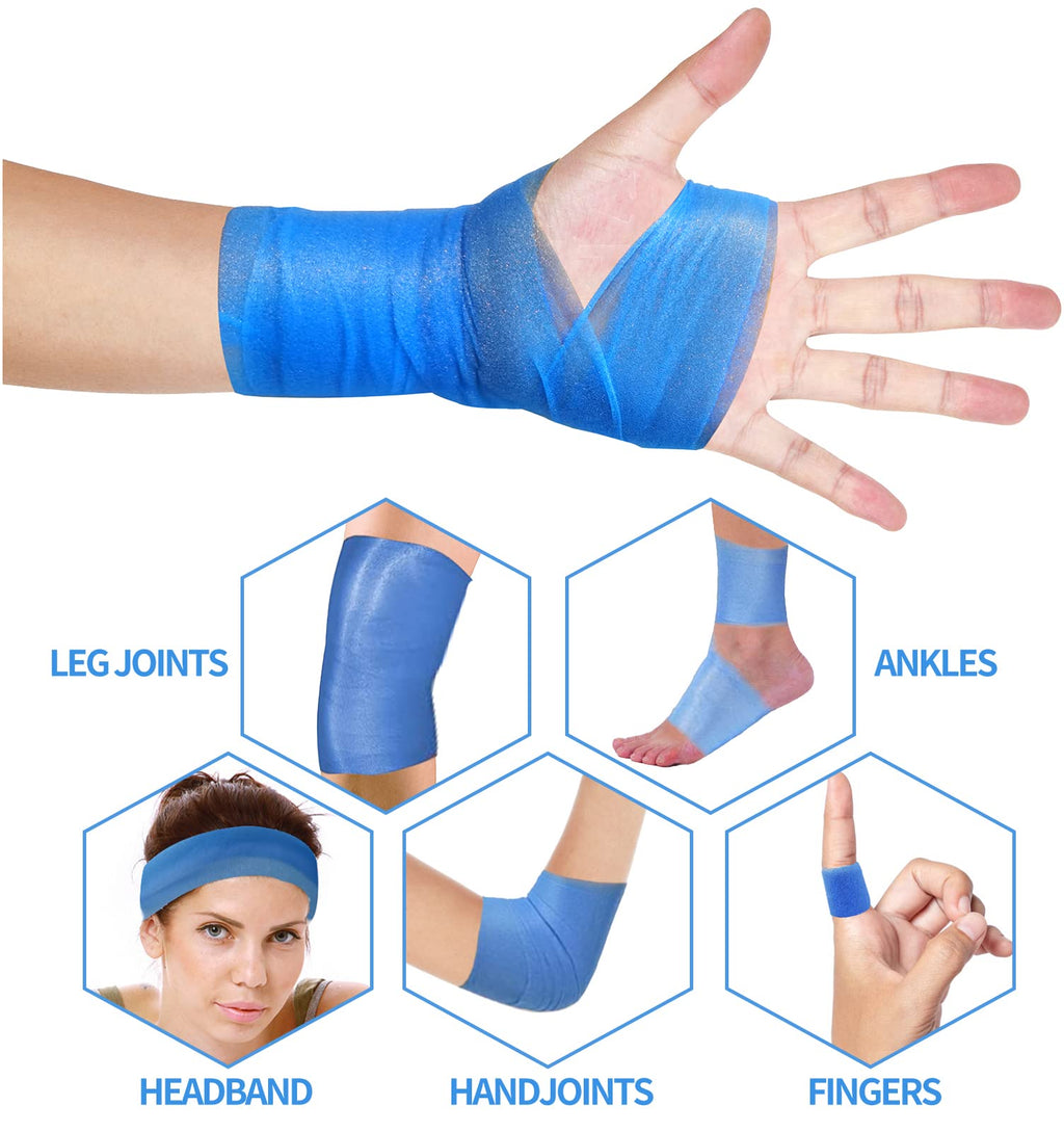 ADMITRY Pre Wrap Tape Athletic,3 Rolls X 22 Yards Black Prewrap | Headbands for Hair,Foam Underwrap Sports Wrap
