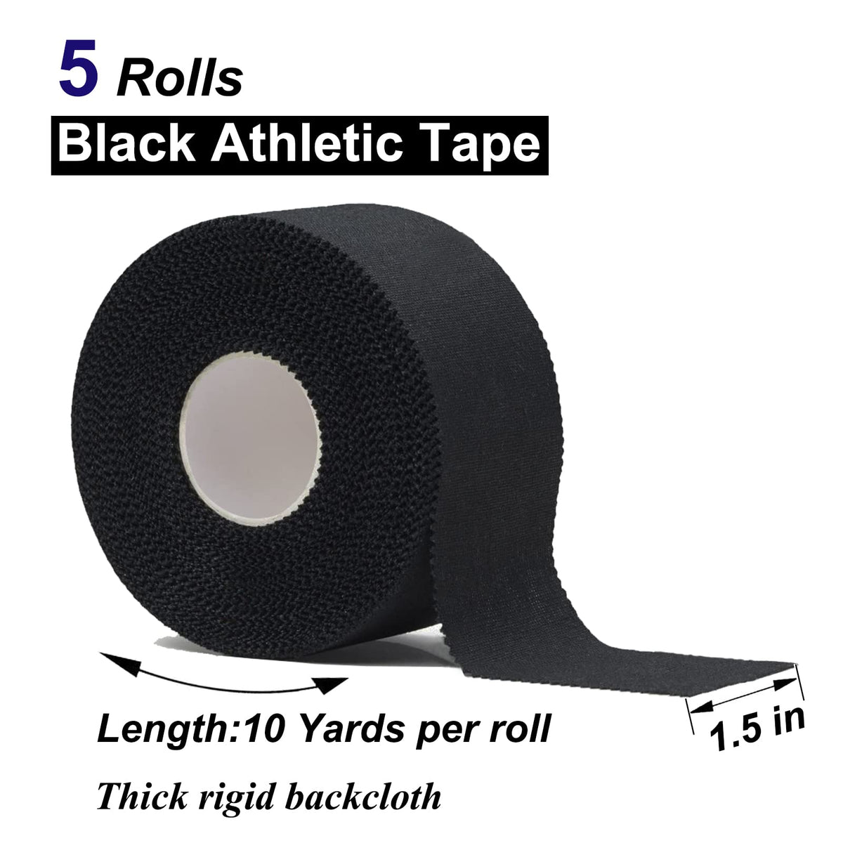 ADMITRY Pre Wrap Tape Athletic,3 Rolls X 22 Yards Black Prewrap | Headbands for Hair,Foam Underwrap Sports Wrap